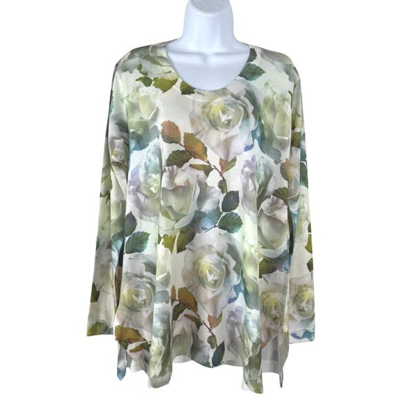 Soft Surroundings Vintage Rose Tunic Top Large Gardenia Floral NWT TP-3507 - Picture 3 of 12